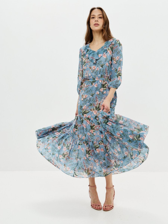 11384-25 Платье голубой