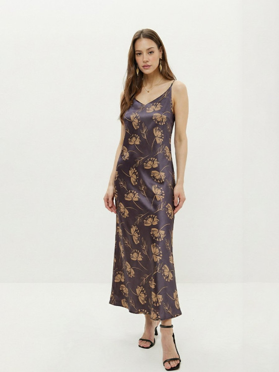 11386-08 Платье тёмно серый