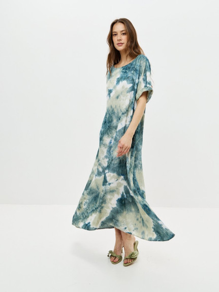 11409-30 Платье оливковый