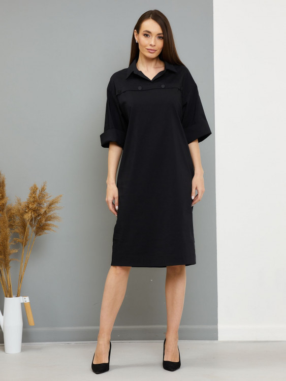 11303-01 платье черный с поясом