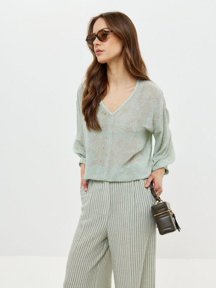 13301-30 Блузка оливковый