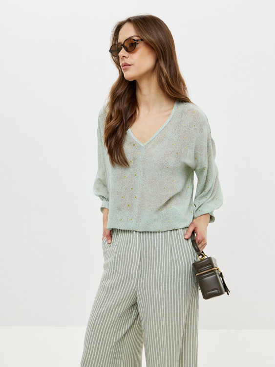 13301-30 Блузка оливковый