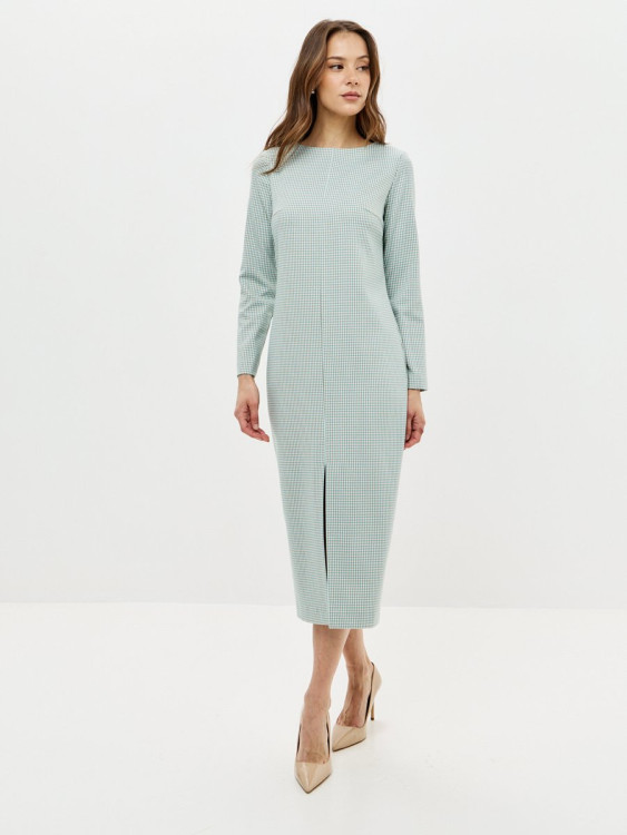 11407-33г Платье Мятный (Гусиная лапка)