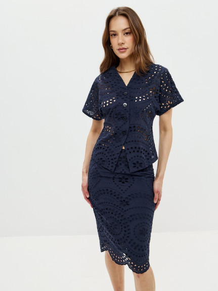 18082-03 Жилетка тёмно синий